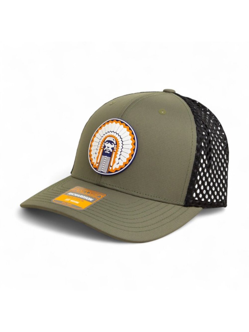 Illinois Fighting Illini Chief Illiniwek 3D Snapback Tilikum Trucker Hat- Loden